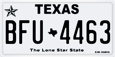 TX license plate BFU4463
