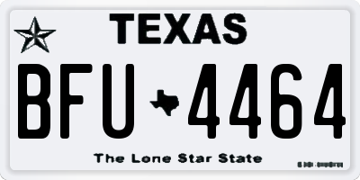 TX license plate BFU4464
