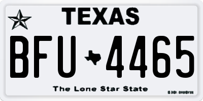 TX license plate BFU4465