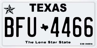 TX license plate BFU4466