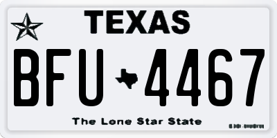 TX license plate BFU4467