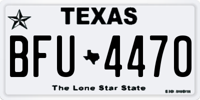 TX license plate BFU4470
