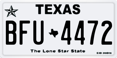 TX license plate BFU4472