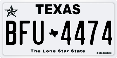 TX license plate BFU4474