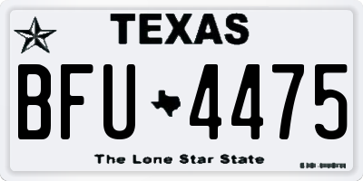 TX license plate BFU4475