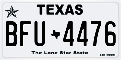 TX license plate BFU4476
