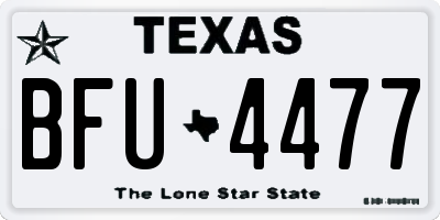 TX license plate BFU4477