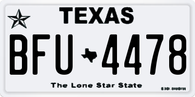 TX license plate BFU4478