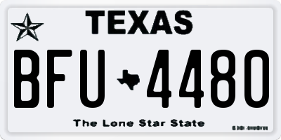 TX license plate BFU4480