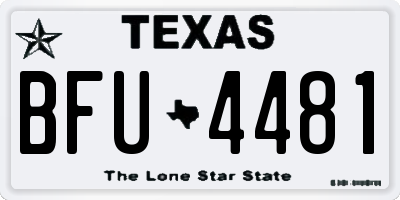 TX license plate BFU4481