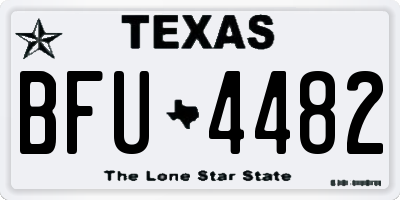 TX license plate BFU4482