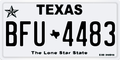 TX license plate BFU4483