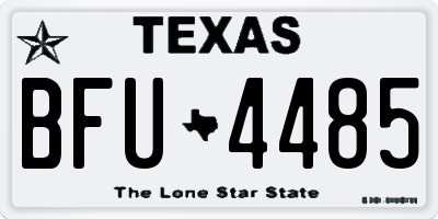 TX license plate BFU4485