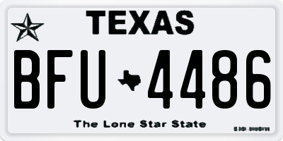 TX license plate BFU4486