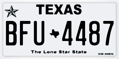 TX license plate BFU4487