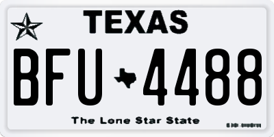 TX license plate BFU4488