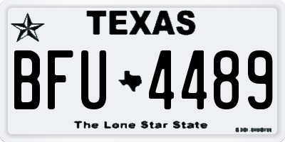 TX license plate BFU4489