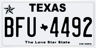 TX license plate BFU4492