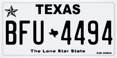 TX license plate BFU4494