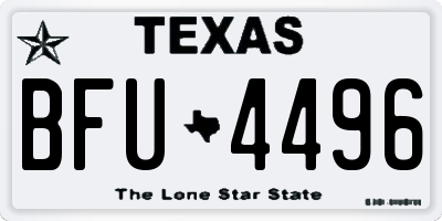 TX license plate BFU4496