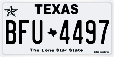 TX license plate BFU4497