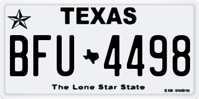 TX license plate BFU4498