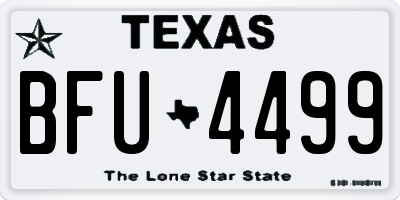 TX license plate BFU4499