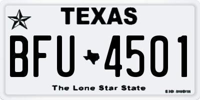 TX license plate BFU4501