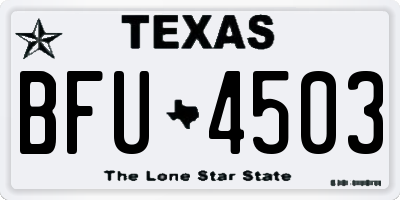 TX license plate BFU4503
