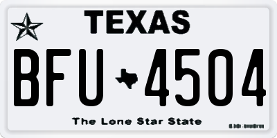 TX license plate BFU4504