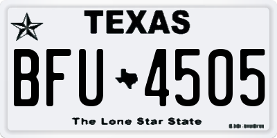 TX license plate BFU4505