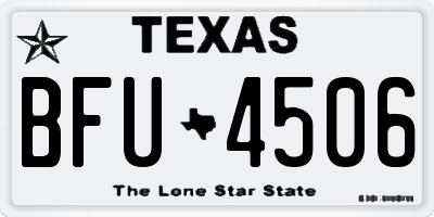 TX license plate BFU4506