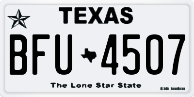 TX license plate BFU4507
