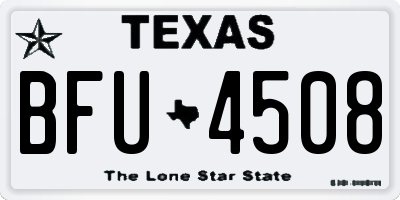 TX license plate BFU4508