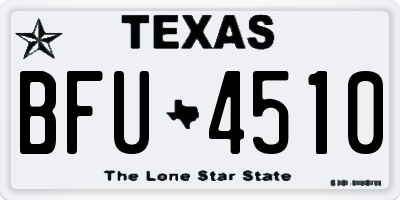 TX license plate BFU4510