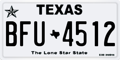 TX license plate BFU4512