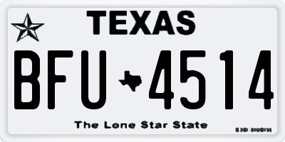 TX license plate BFU4514