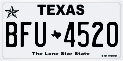 TX license plate BFU4520