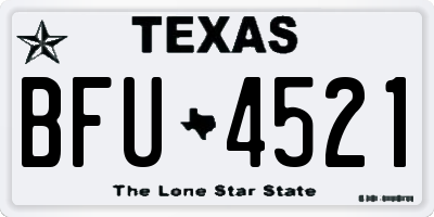 TX license plate BFU4521