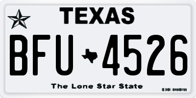 TX license plate BFU4526