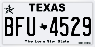 TX license plate BFU4529