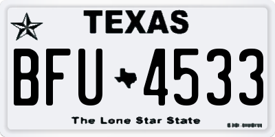 TX license plate BFU4533