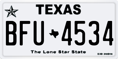 TX license plate BFU4534