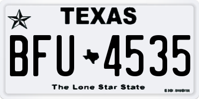 TX license plate BFU4535