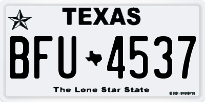 TX license plate BFU4537