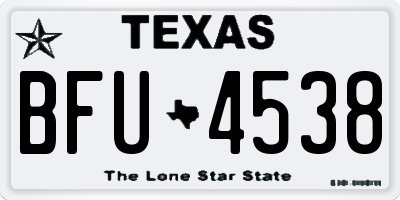 TX license plate BFU4538