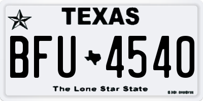 TX license plate BFU4540