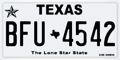 TX license plate BFU4542