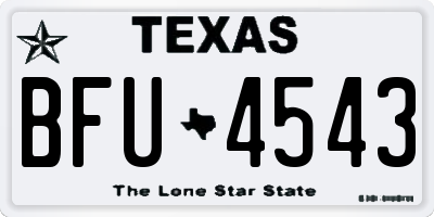 TX license plate BFU4543