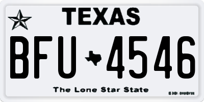 TX license plate BFU4546